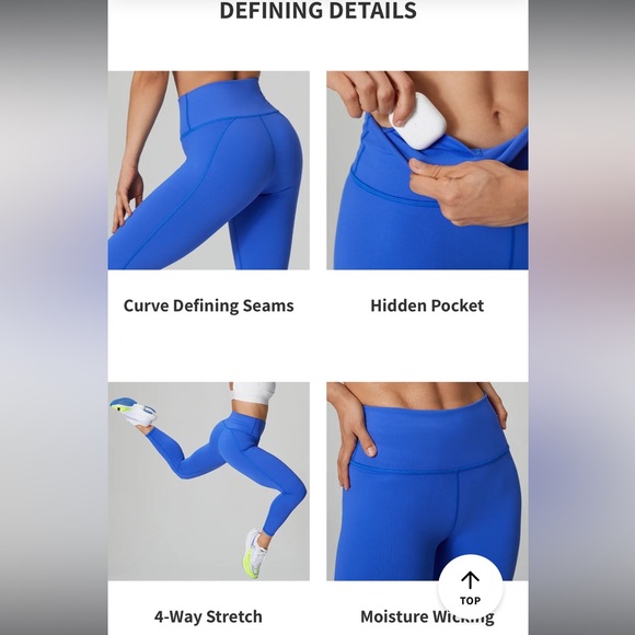 Fabletics Define Powerhold Pink Marshmallow HW 7/8 Legging | XS | NWT | Sold Out - Picture 6 of 10